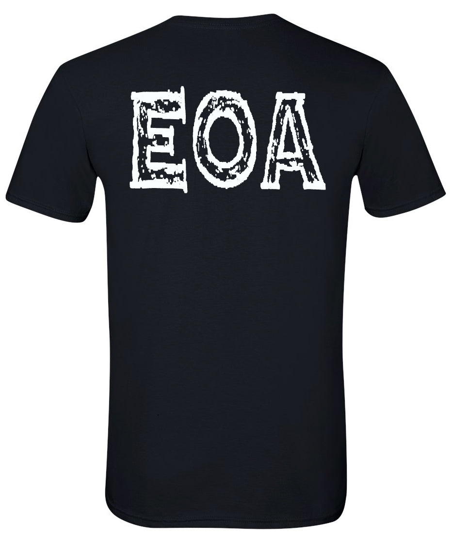 ENGINES OF AGGRESSION - T-SHIRT - SCREAM BLADE FULL LOGO (FRONT) - DISTRESSED EOA (BACK)