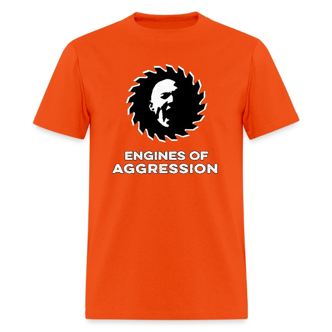 ENGINES OF AGGRESSION - T-SHIRT - SCREAM BLADE FULL LOGO (FRONT) - DISTRESSED EOA (BACK)
